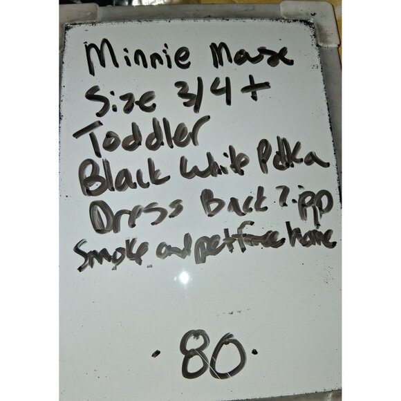 Disney Minnie Mouse Black Polka Dot Sleeveless Girls Dress 3/4T Pockets Zipper B - Picture 7 of 7